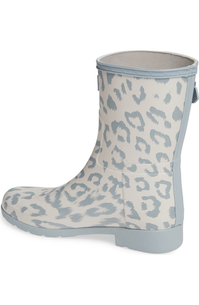 Hunter Original Leopard Print Refined Short Rain Boot, Alternate, color,