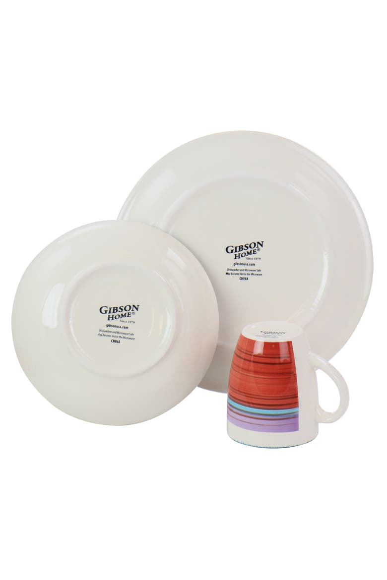Richvale 12 Piece Round Durastone Dinnerware Set, Alternate, color, Red