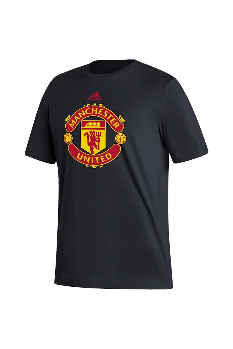 Men's adidas Black Manchester United Vertical Back T-Shirt, Alternate, color, Black