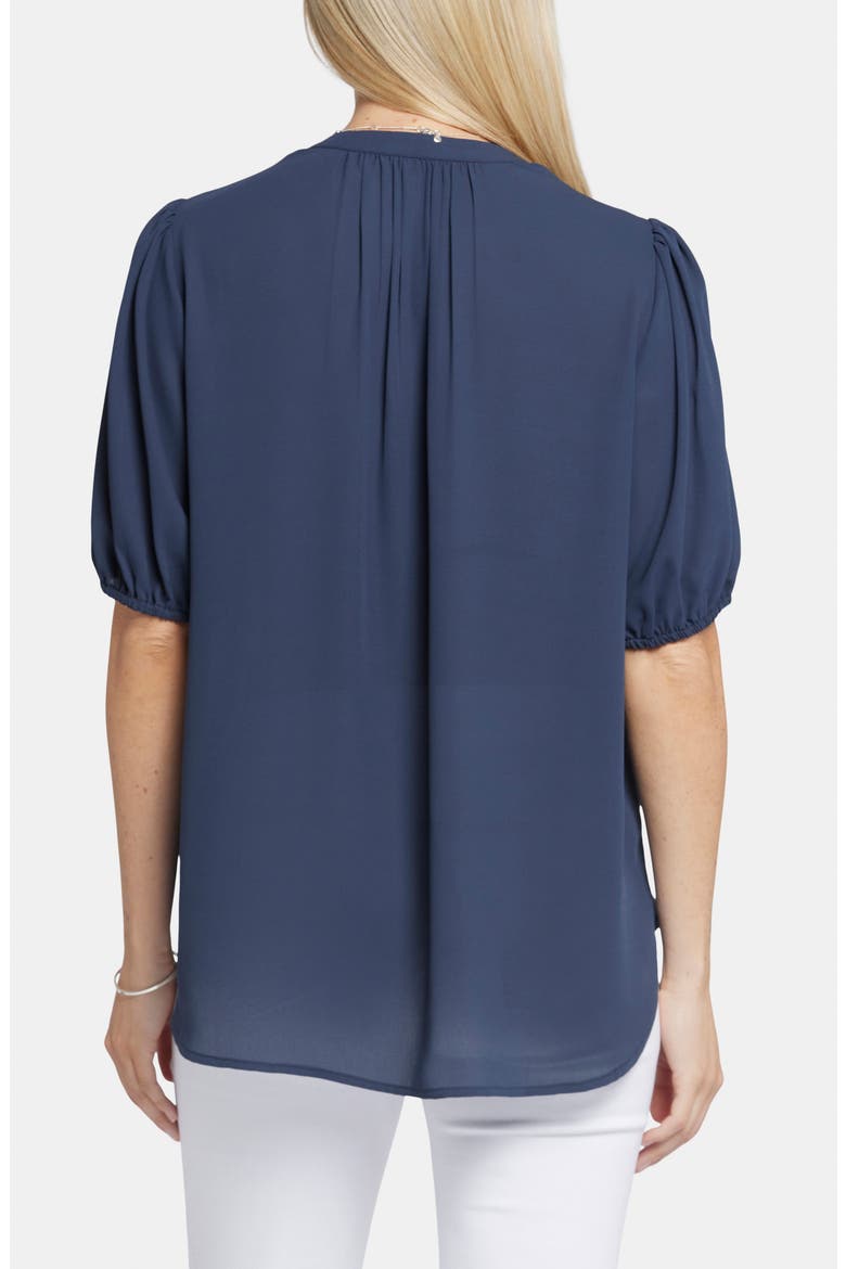 Puff Sleeve Popover Top, Alternate, color, OXFORD NAVY