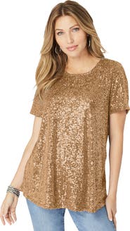Roaman's Sequined Swing Tee