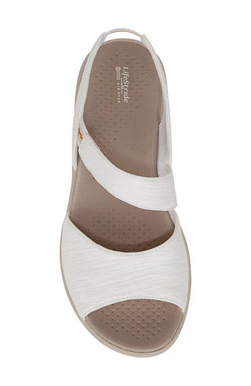 Bzees Cheerful Quarter Strap Slip-on Sandal In White Fabric