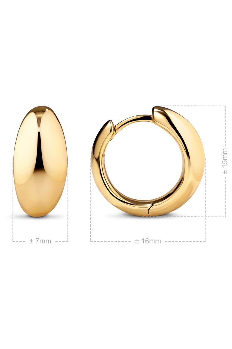 Dome Hoop Earrings in Gold Plated Sterling Silver, Alternate, color, Yellow Gold