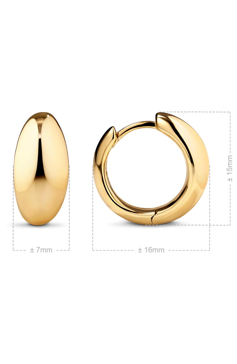 DEVATA Dome Hoop Earrings in Gold Plated Sterling Silver, Alternate, color, Yellow Gold