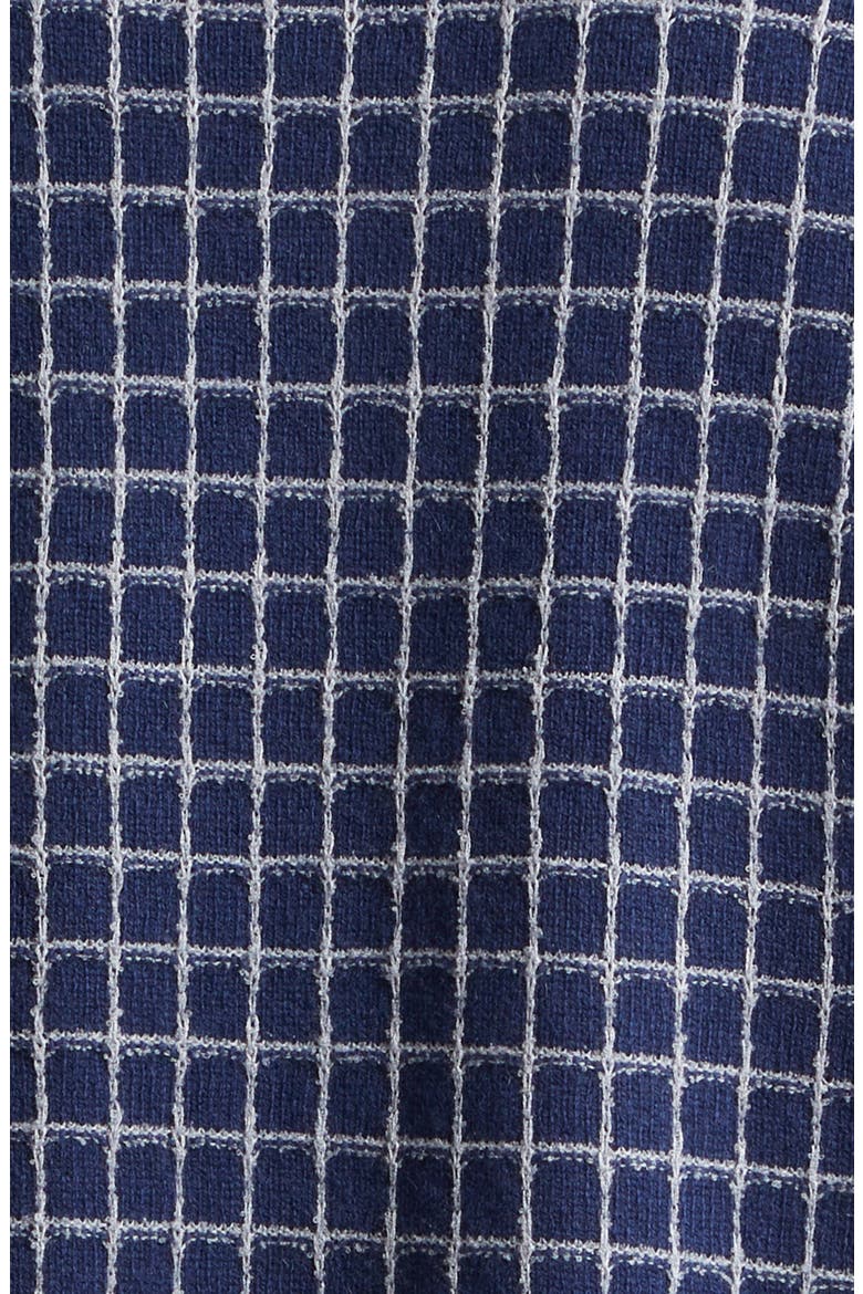 Dume Grid Cashmere Rugby Sweater, Alternate, color, SILVER GRID/ NAVY