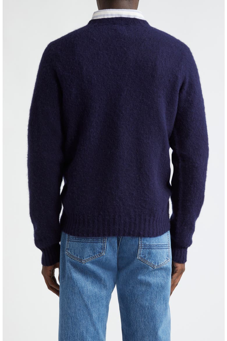 Brushed Shetland Lambswool Crewneck Sweater, Alternate, color, 250 NAVY