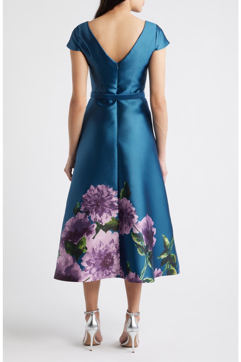 Ina Belted Cocktail Dress, Alternate, color, TEAL BLUE