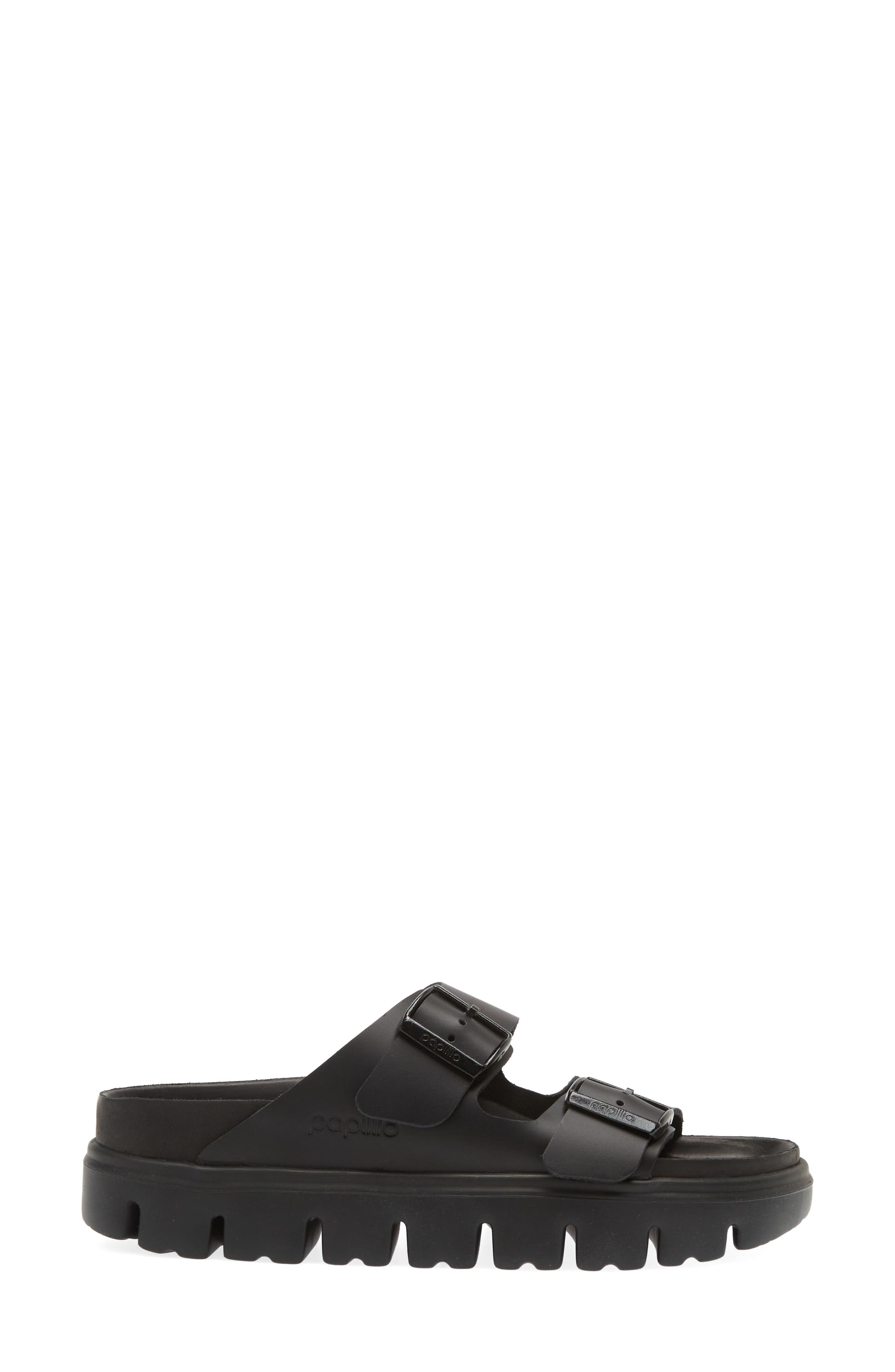 Birkenstock Papillio by Birkenstock Arizona Exquisite Chunky Slide Sandal, Alternate, color, Black