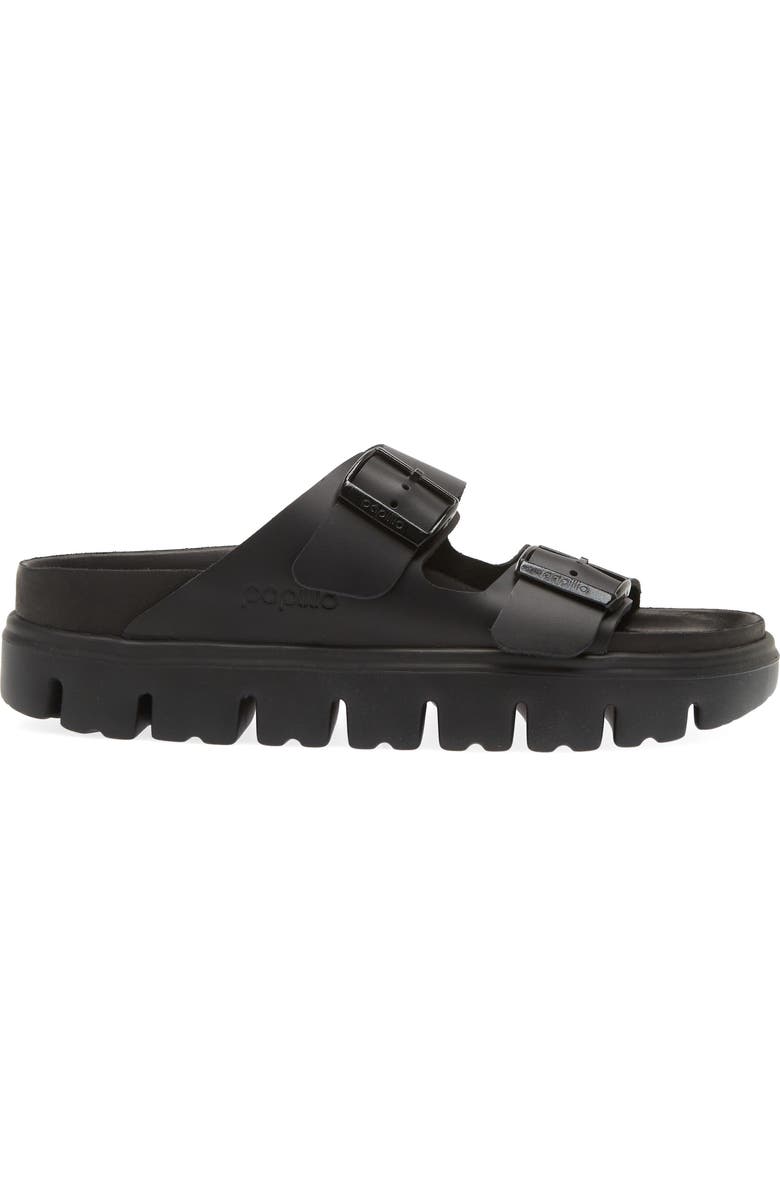 Birkenstock Papillio by Birkenstock Arizona Exquisite Chunky Slide Sandal, Alternate, color, Black