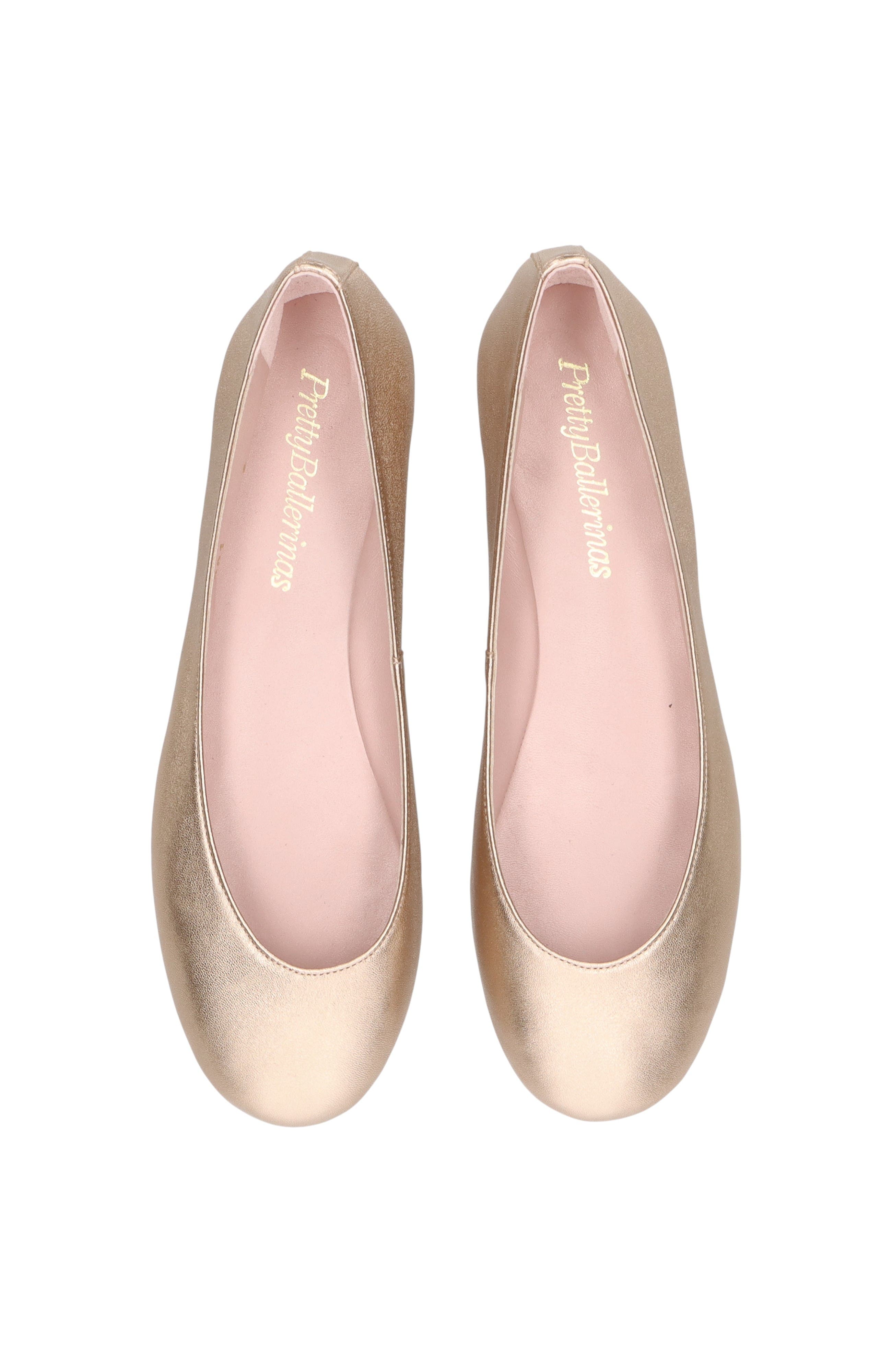 Pretty Ballerinas Round Toe Naked Metallic Ballet Flat, Alternate, color, Gold
