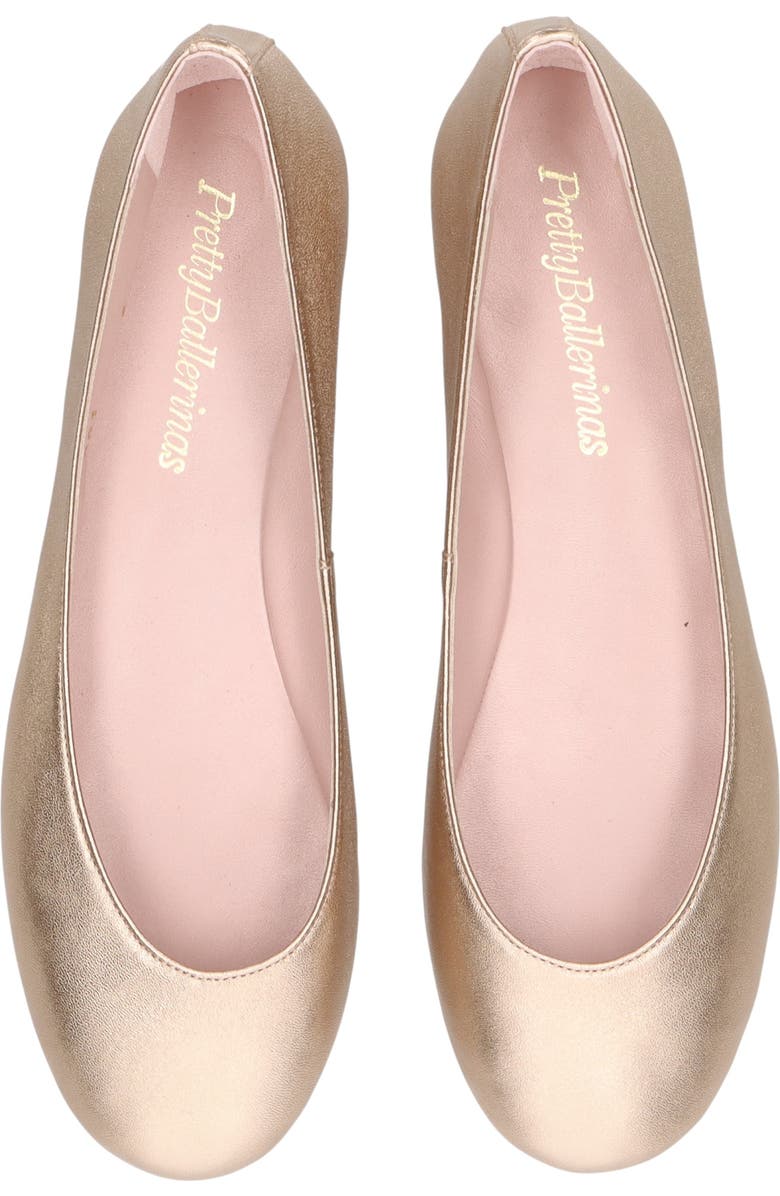 Pretty Ballerinas Round Toe Naked Metallic Ballet Flat, Alternate, color, Gold