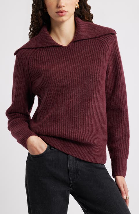 Rib Sailor Collar Sweater