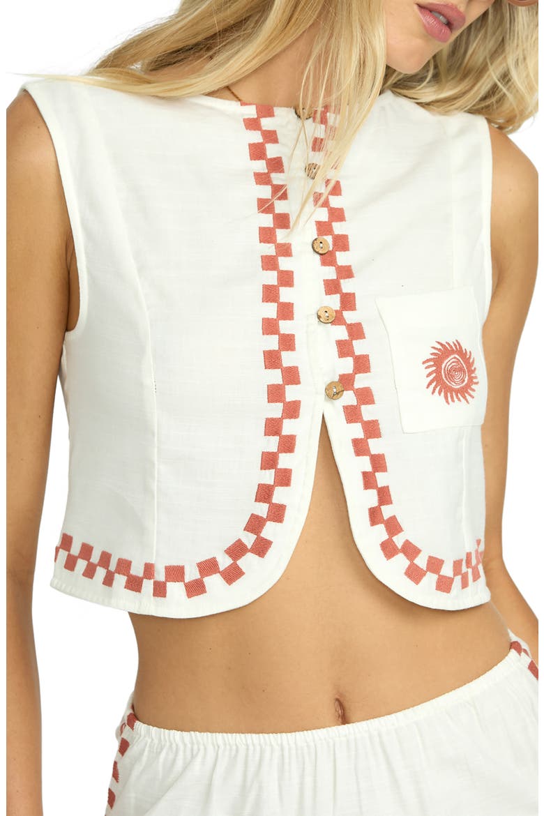 Secret Cove Embroidered Vest, Alternate, color, SALT CRYSTAL