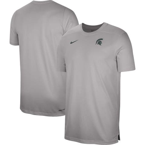 Men's Nike  Heather Gray Michigan State Spartans Sideline Coaches Performance Top