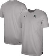 Nike Men's Nike  Heather Gray Michigan State Spartans Sideline Coaches Performance Top