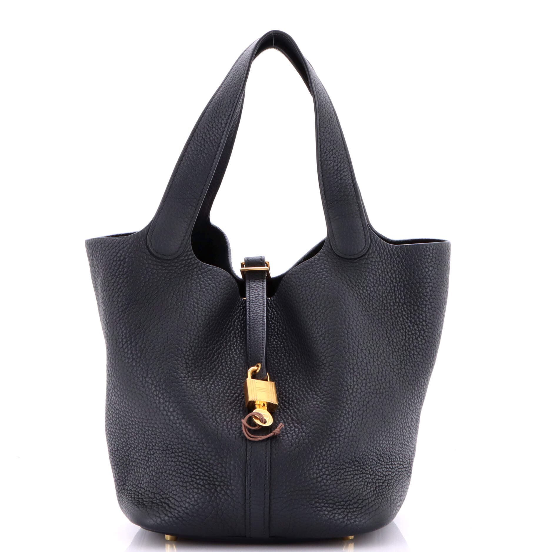 Pre-Owned Hermes Picotin Lock Bag Clemence MM, Main, color, Noir