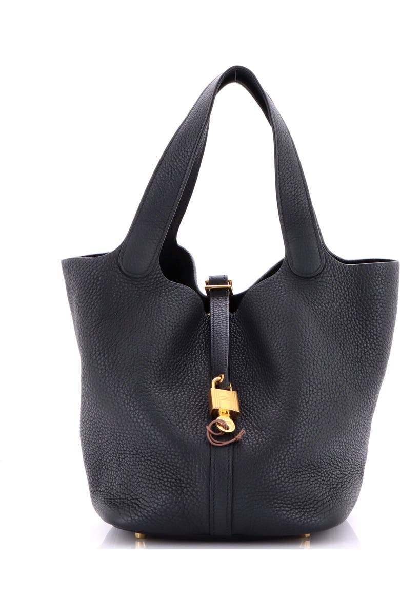 Pre-Owned Hermes Picotin Lock Bag Clemence MM, Main, color, Noir