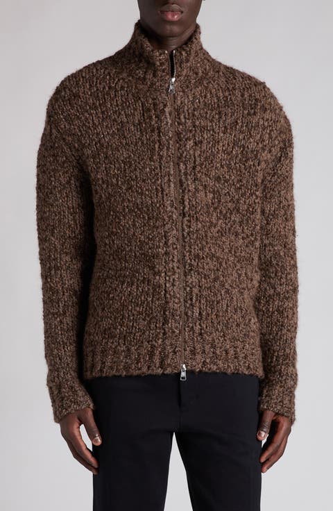 Wool & Alpaca Bouclé Full Zip Cardigan
