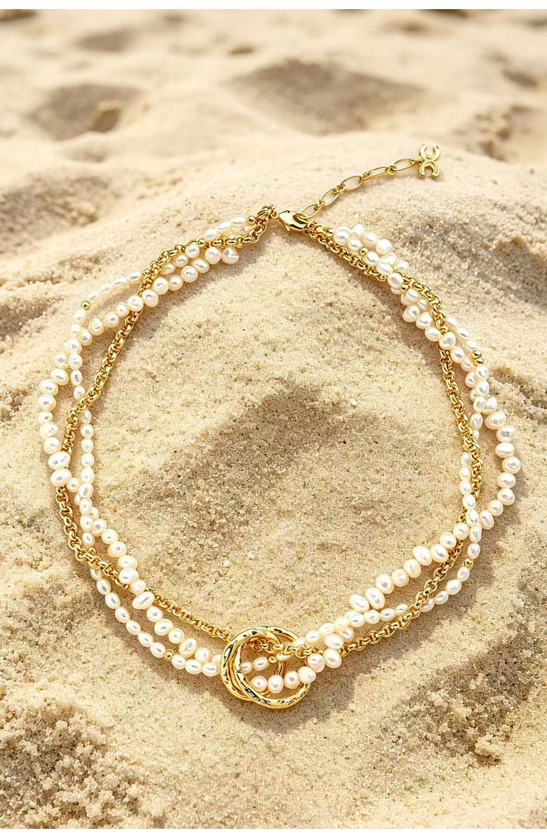 Classicharms Nina Multi-Strand Pearl Necklace, Alternate, color, Gold