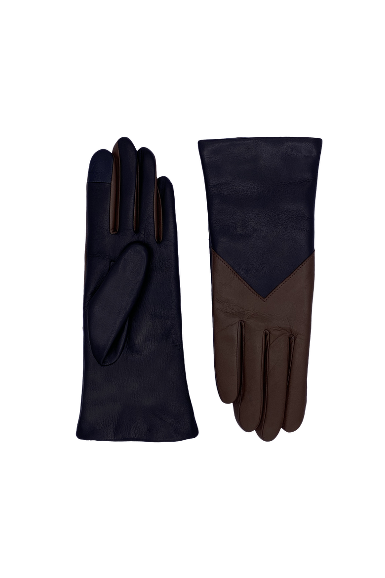 Lambskin Glove in Two Colors and Lined with Cashmere, Main, color, Tnoir/Whisky