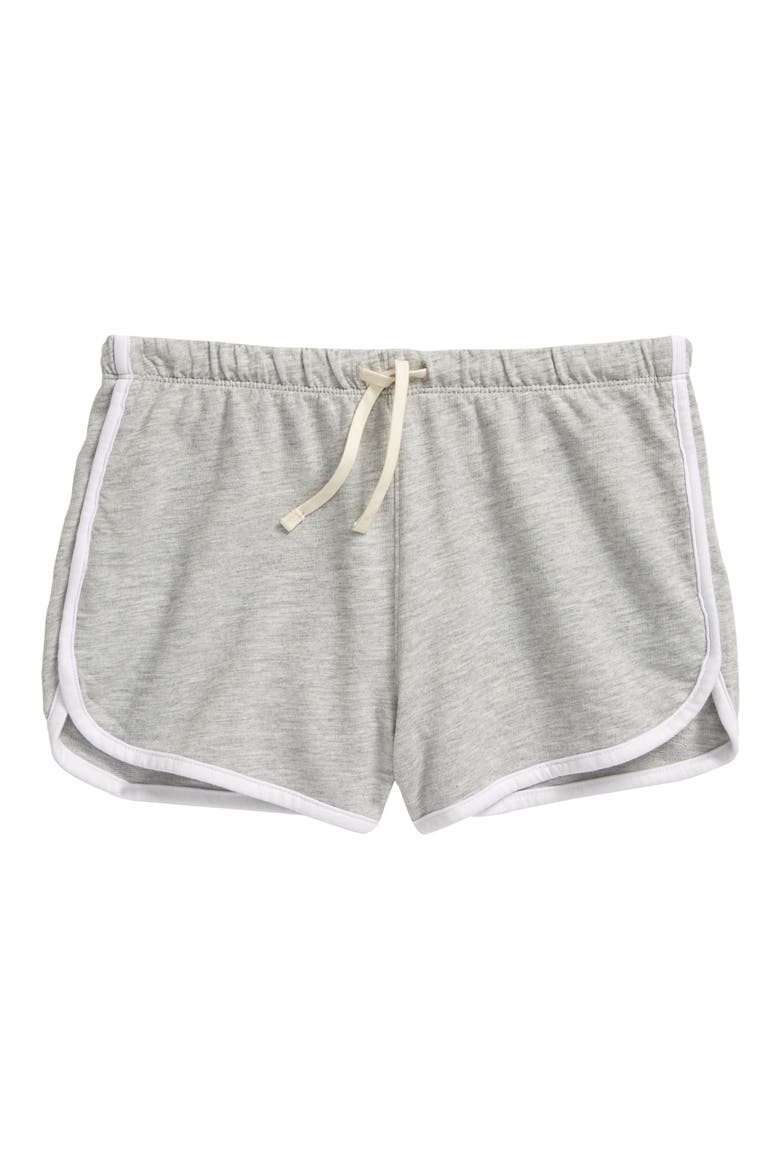 Kids' Nordstrom Kids' Dolphin Hem Cotton Shorts, Main, color, GREY LIGHT HEATHER