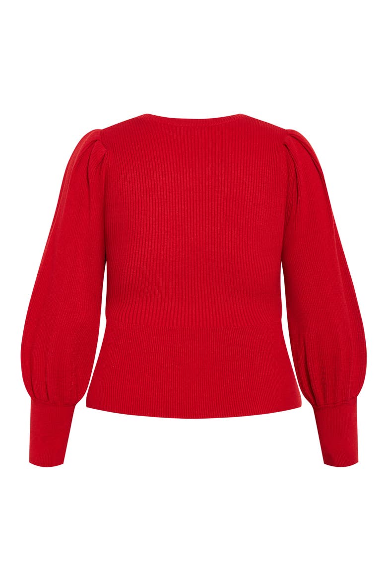 Jojo Rib Sweater, Alternate, color, RED