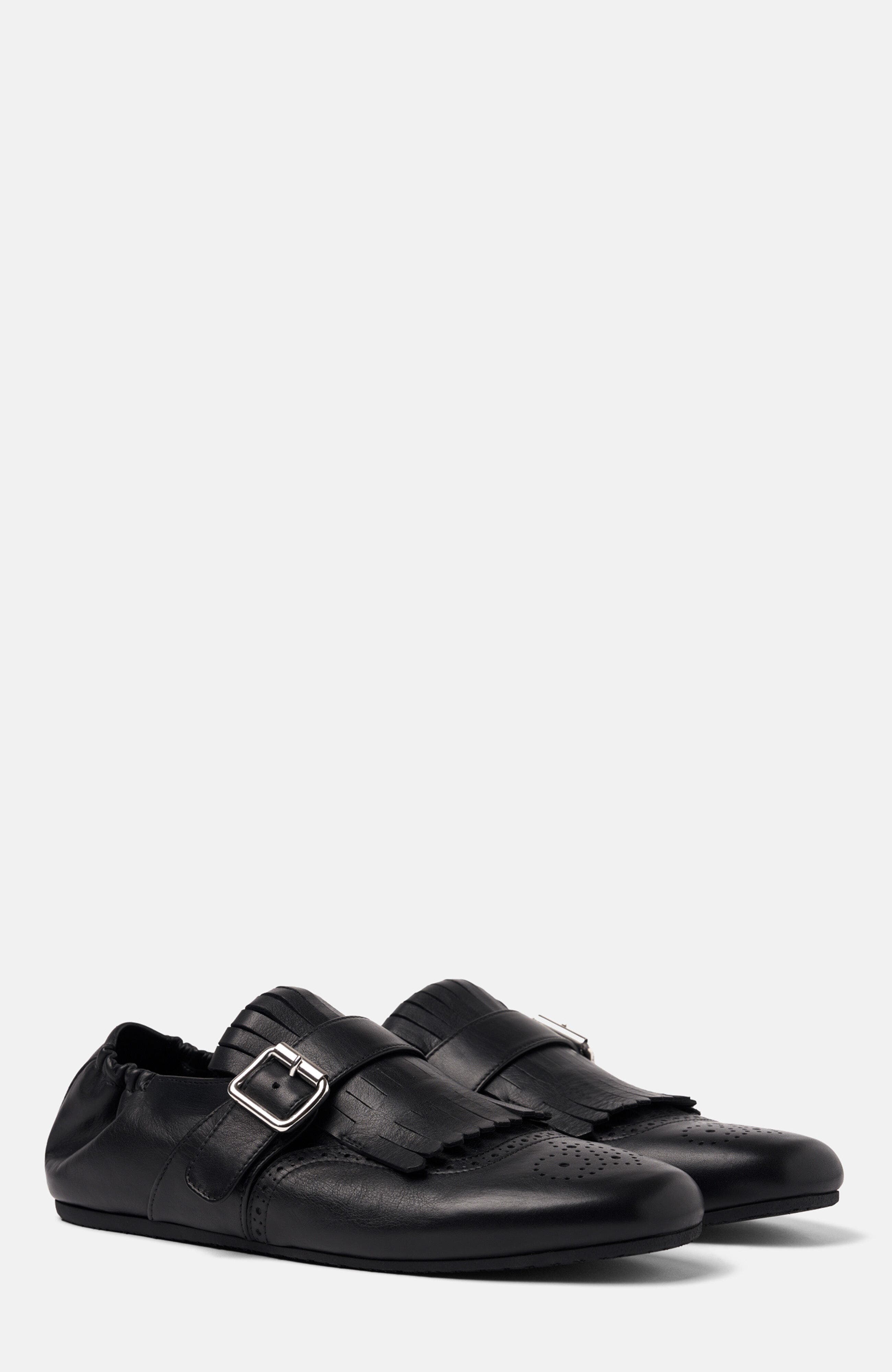 SCAROSSO Julian Monk Strap Shoes, Main, color, Black - Calf