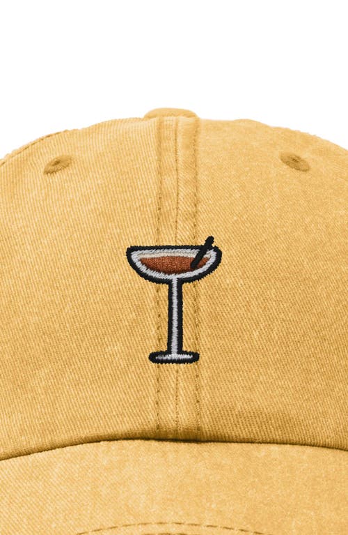 Dalix Espresso Martini Embroidered Hat In Washed Gold
