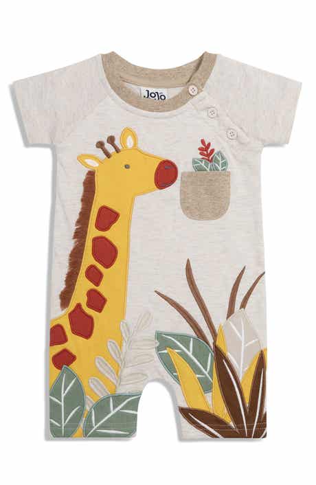 JOJO MAMAN BEBE Giraffe Appliqué Romper