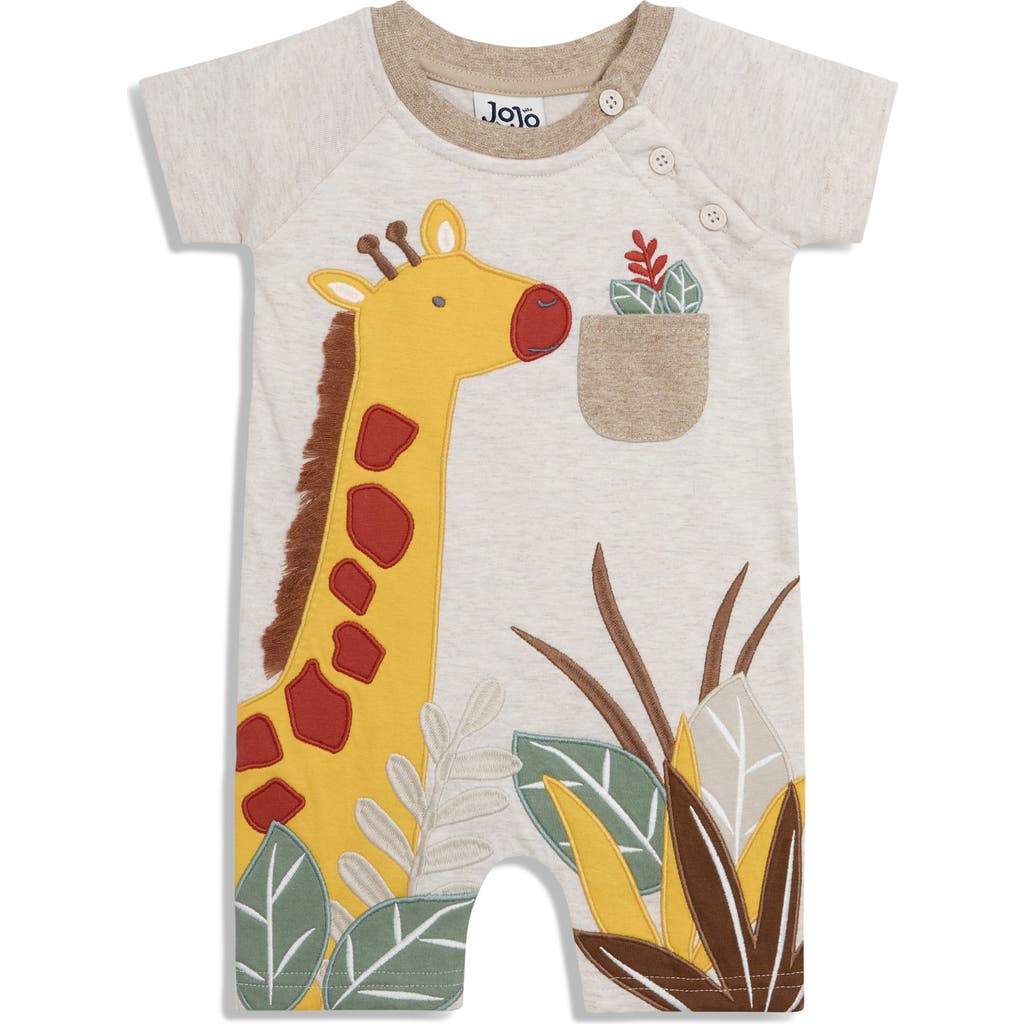 Jojo Maman Bébé Jojo Maman Bebe Giraffe Appliqué Romper In Brown