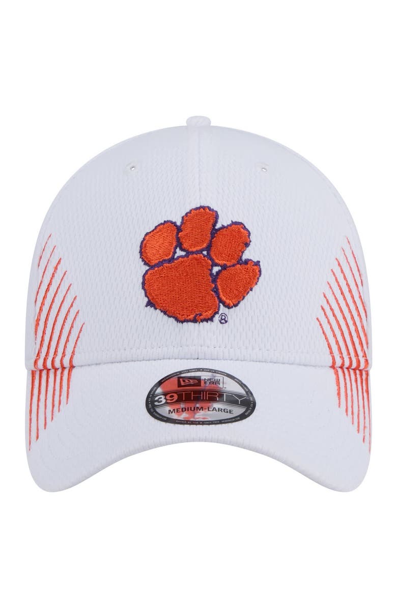 New Era Men's New Era White Clemson Tigers Active Slash Sides 39THIRTY Flex Hat, Alternate, color, 