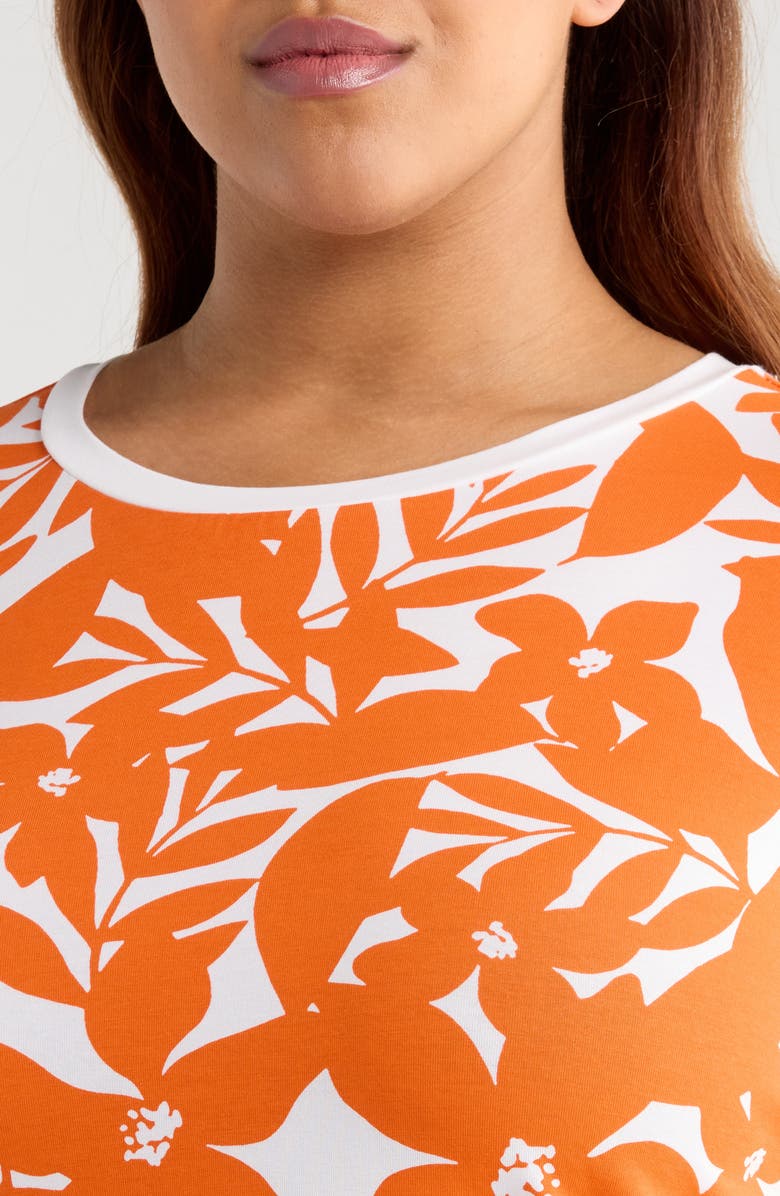 Universal Standard Tee Rex Tee, Alternate, color, Petal Print In Arancia