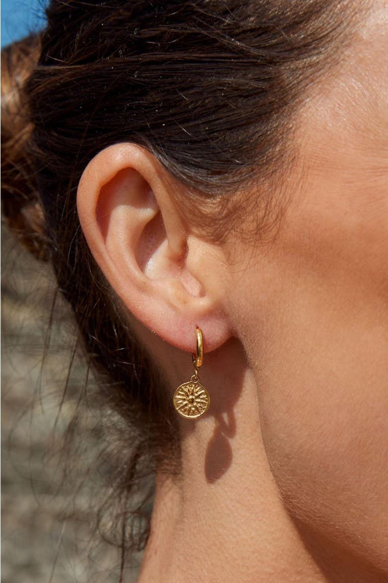 Golden Sun Earrings, Alternate, color, Gold