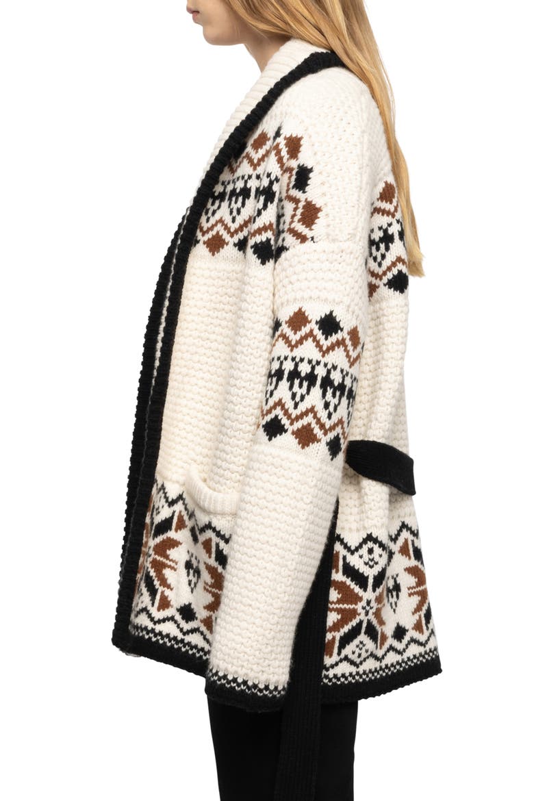 Erra Tie Waist Wool & Cashmere Cardigan, Alternate, color, VANILLE