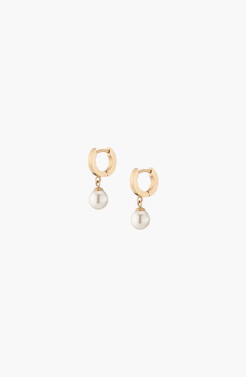 Unbreakable Pearl Huggie Earrings