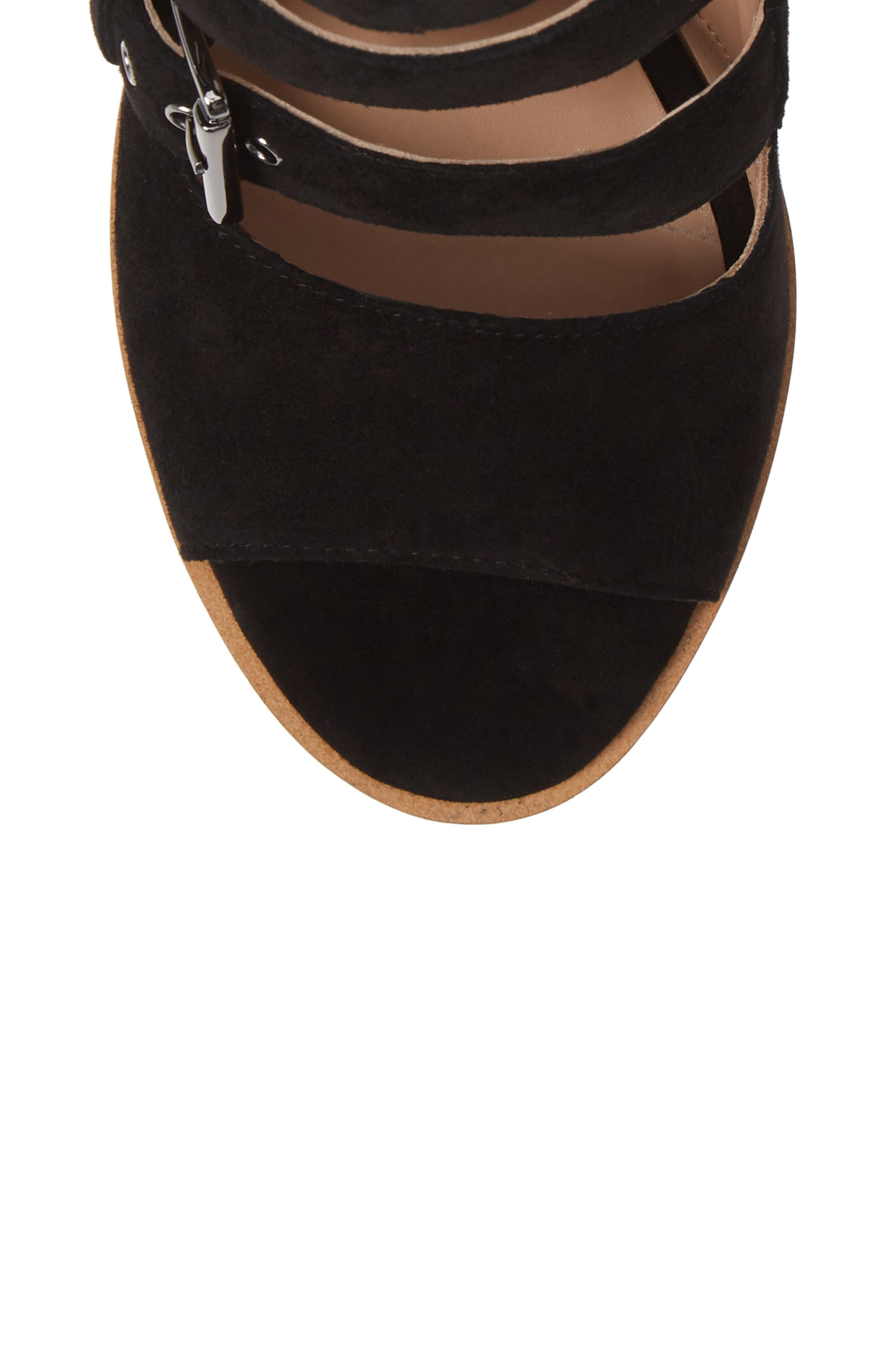 Linea Paolo Wisteria Buckle Wedge Sandal, Alternate, color, Black