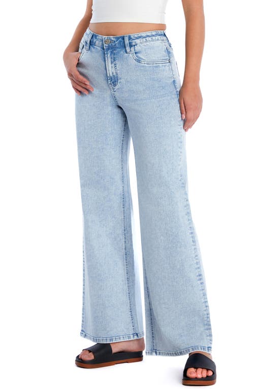 Hint Of Blu Myra Mid Rise Wide Leg Jeans In Marlin Blue