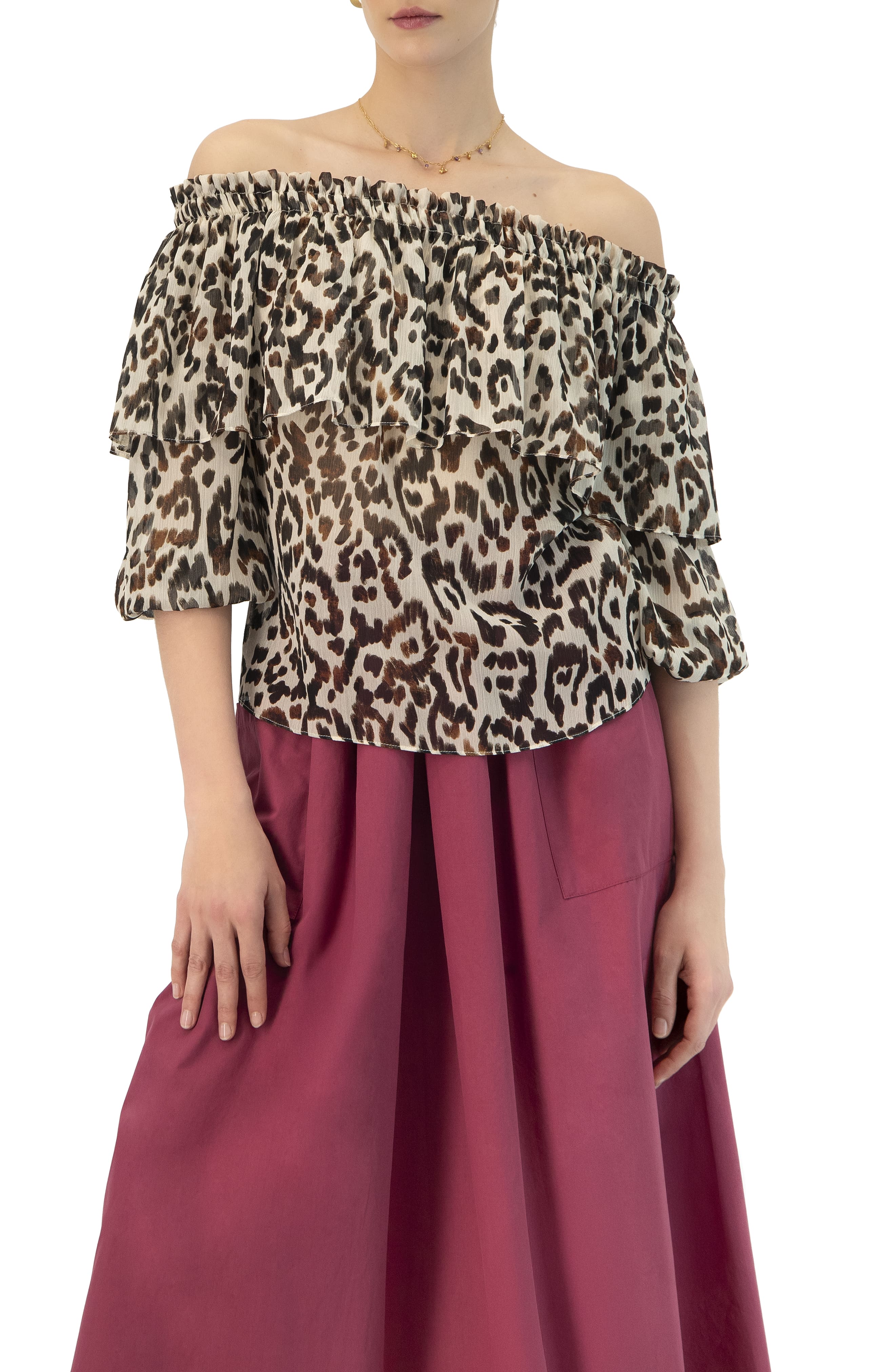 Bardot Animal Print Blouse