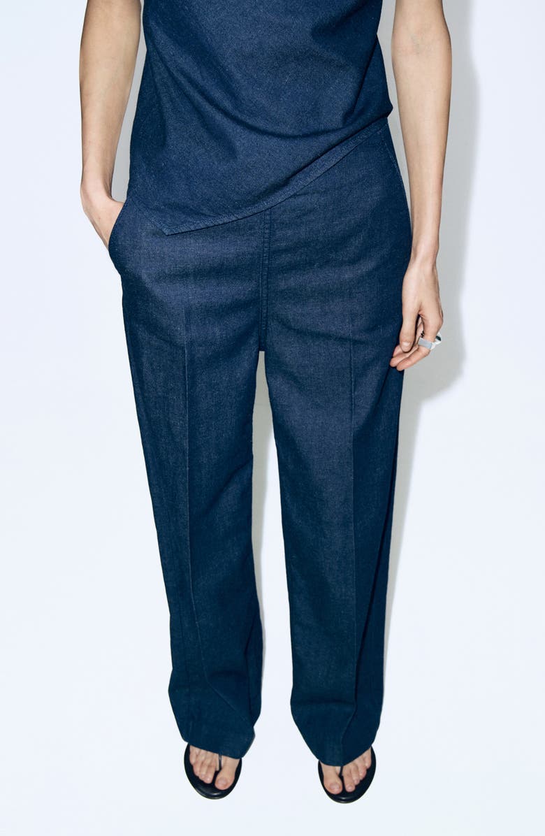 MANGO Flat Front Jeans, Alternate, color, Open Blue