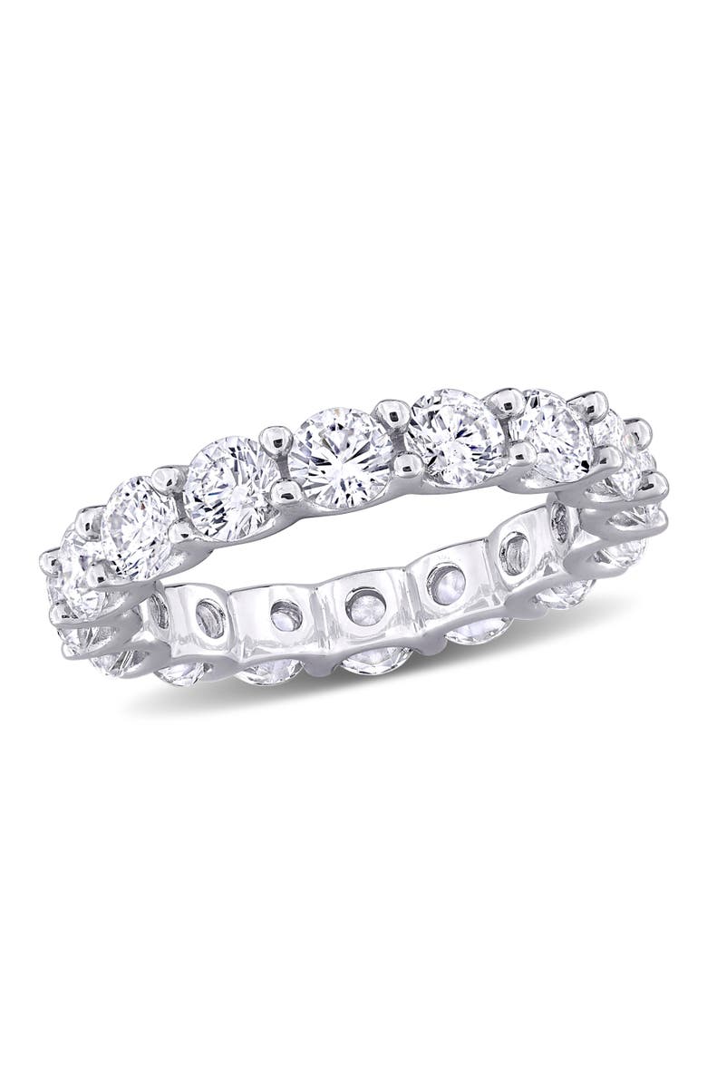 Julianna B. Lab-Created Gemstone Eternity Band Ring, Main, color, Sterling Silver