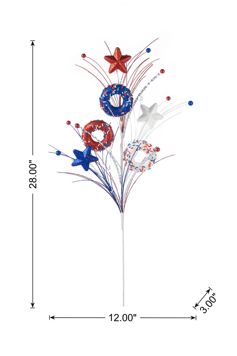 Set of 2 28"H Patriotic Americana Stars & Donuts Picks, Alternate, color, Blue