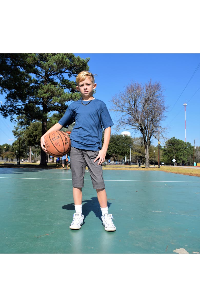 CITY THREADS Boys Cotton UPF 50+ Soft 3-Pocket Jersey Shorts, Alternate, color, Black