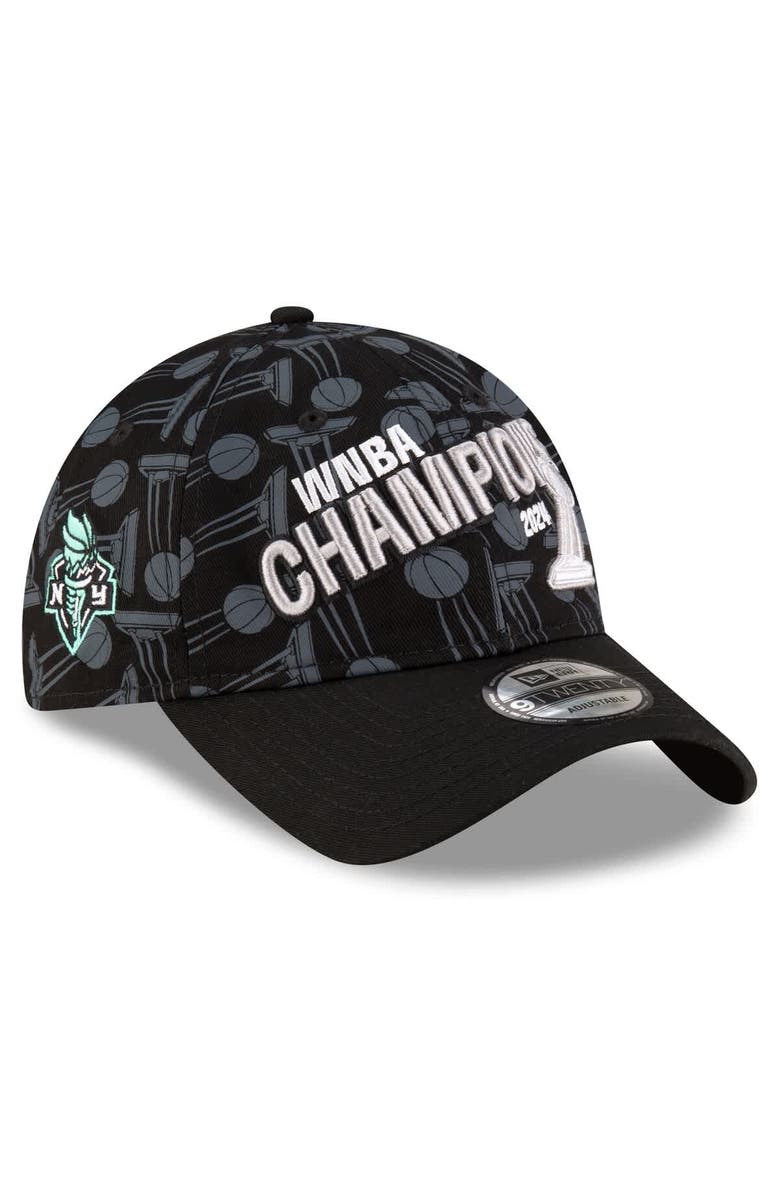 New Era Men's New Era Black New York Liberty 2024 WNBA Finals Champions Locker Room 9TWENTY Adjustable Hat, Main, color, 