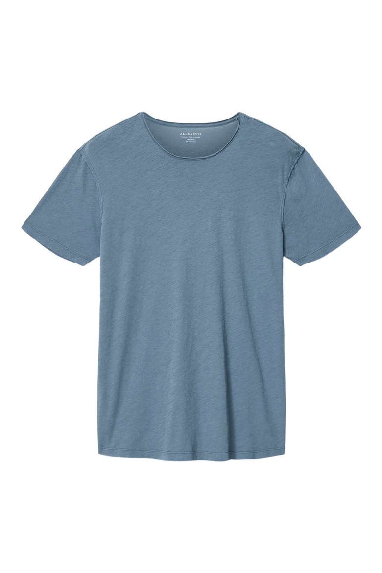 Figure Roll Neck Cotton T-Shirt, Alternate, color, WAVED BLUE