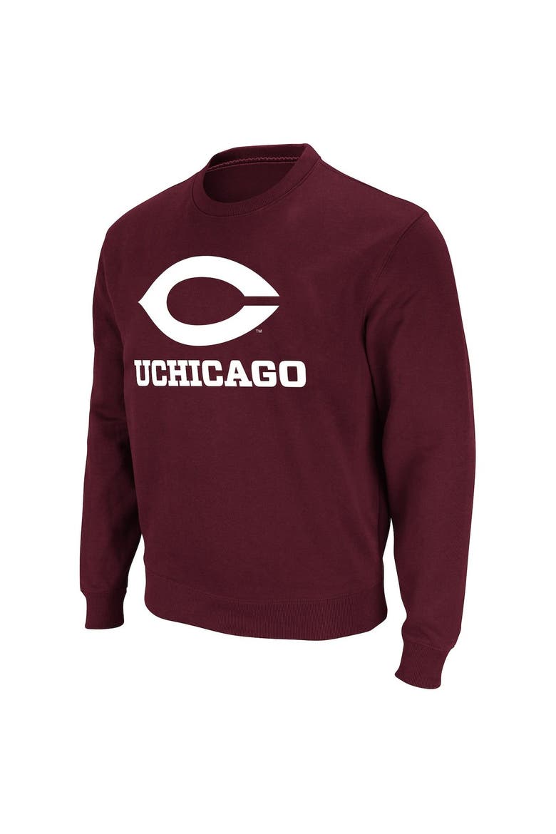 Men's Colosseum Maroon UChicago Maroons Arch Over Logo Pullover Sweatshirt, Alternate, color, Maroon