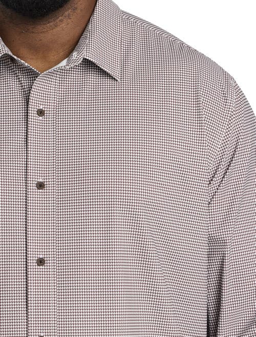 SOCIETY OF ONE BY DXL SOCIETY OF ONE BY DXL BIG & TALL HOUNDSTOOTH PERFORMANCE SPORT SHIRT