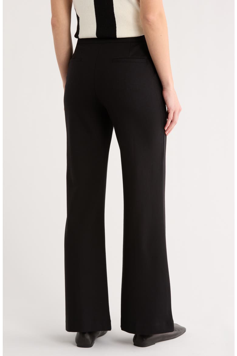 Front Seam Straight Leg Ponte Pants, Alternate, color, BLACK