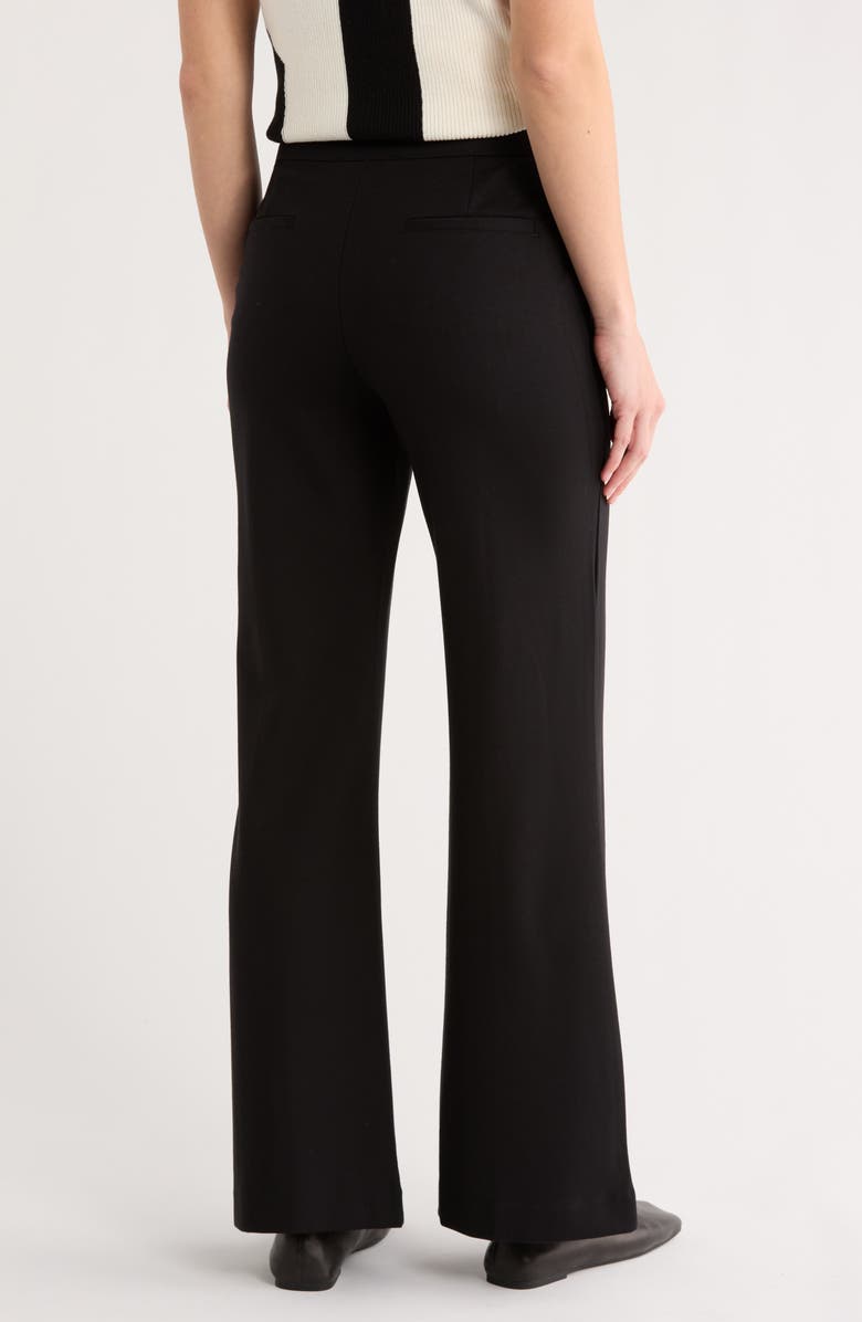 DKNY Front Seam Straight Leg Ponte Pants, Alternate, color, Black