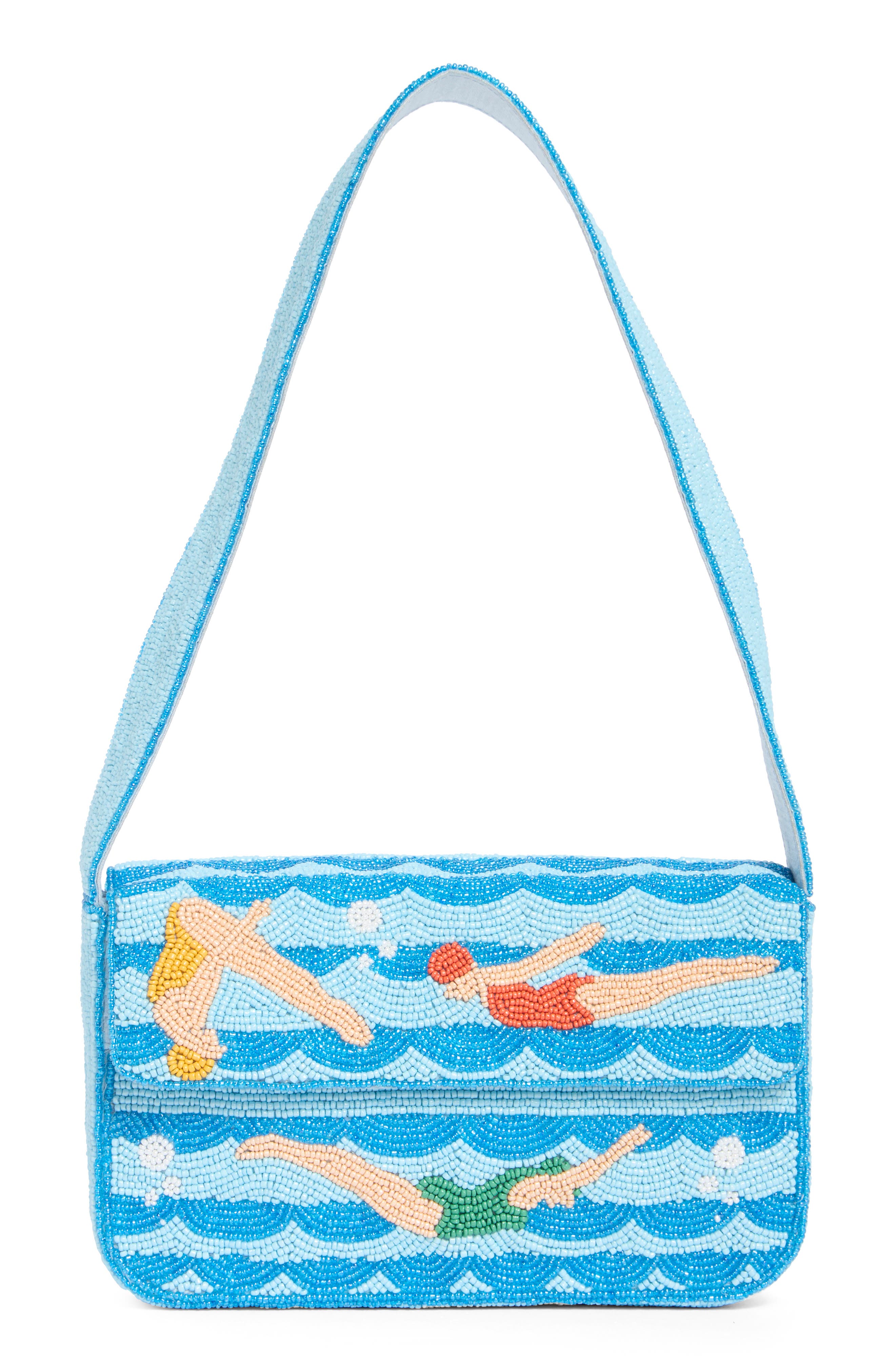 Collection XIIX Beaded Retro Swimmer Baguette Shoulder Bag