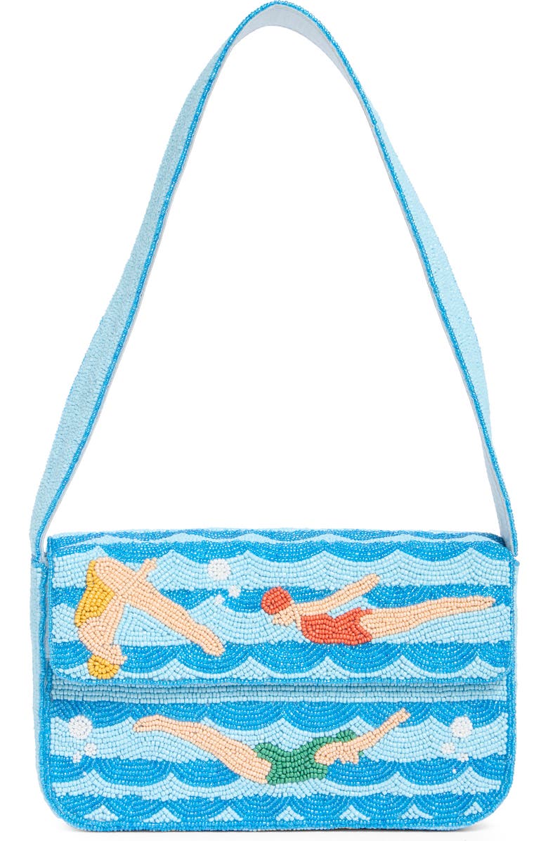 Collection XIIX Beaded Retro Swimmer Baguette Shoulder Bag, Main, color, Blue Multi